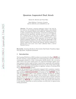 Quantum Augmented Dual Attack