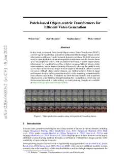 Patch-based Object-centric Transformers for Efficient Video Generation