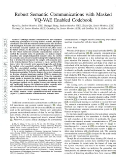 Robust Semantic Communications with Masked VQ-VAE Enabled Codebook