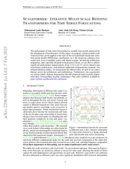 Scaleformer: Iterative Multi-scale Refining Transformers for Time Series
  Forecasting