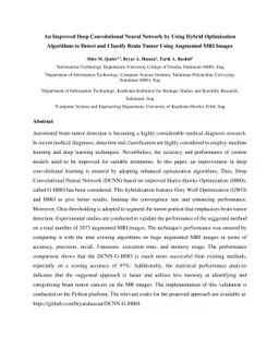 An Improved Deep Convolutional Neural Network by Using Hybrid
  Optimization Algorithms to Detect and Classify Brain Tumor Using Augmented
  MRI Images