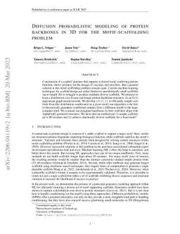 Diffusion probabilistic modeling of protein backbones in 3D for the
  motif-scaffolding problem