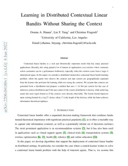 Learning in Distributed Contextual Linear Bandits Without Sharing the
  Context