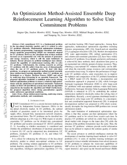 An Optimization Method-Assisted Ensemble Deep Reinforcement Learning
  Algorithm to Solve Unit Commitment Problems