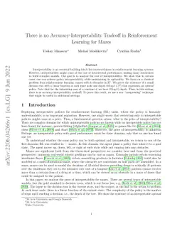 There is no Accuracy-Interpretability Tradeoff in Reinforcement Learning
  for Mazes