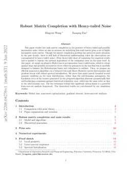 Robust Matrix Completion with Heavy-tailed Noise
