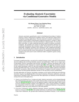 Evaluating Aleatoric Uncertainty via Conditional Generative Models