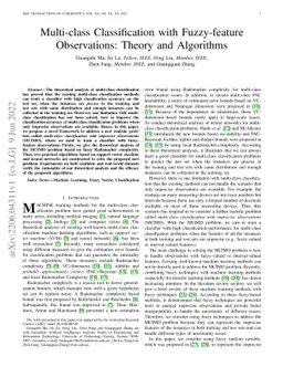 Multi-class Classification with Fuzzy-feature Observations: Theory and
  Algorithms