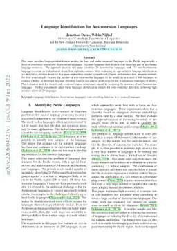 Language Identification for Austronesian Languages