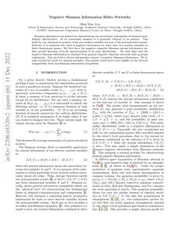 Negative Shannon Information Hides Networks