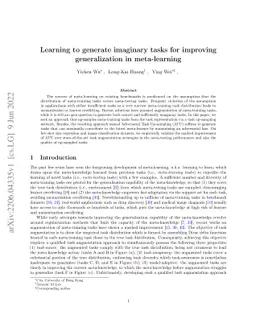 Learning to generate imaginary tasks for improving generalization in
  meta-learning