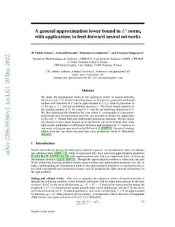 A general approximation lower bound in $L^p$ norm, with applications to
  feed-forward neural networks