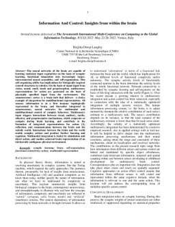 Information And Control: Insights from within the brain