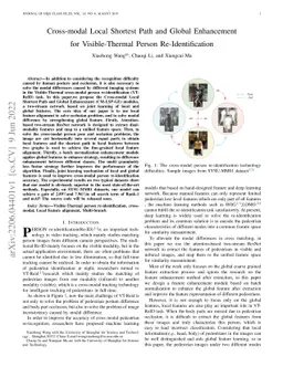 Cross-modal Local Shortest Path and Global Enhancement for
  Visible-Thermal Person Re-Identification