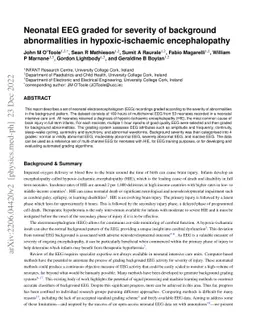 Neonatal EEG graded for severity of background abnormalities in
  hypoxic-ischaemic encephalopathy