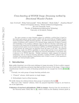 Cross-boosting of WNNM Image Denoising method by Directional Wavelet
  Packets