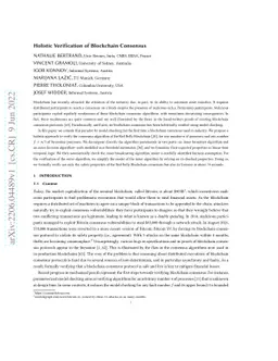 Holistic Verification of Blockchain Consensus