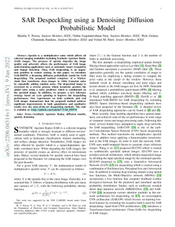 SAR Despeckling using a Denoising Diffusion Probabilistic Model