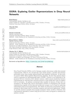 DORA: Exploring Outlier Representations in Deep Neural Networks