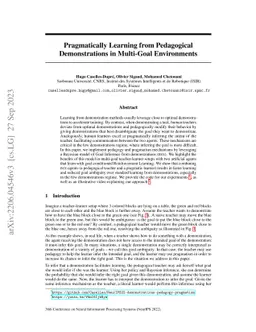 Pragmatically Learning from Pedagogical Demonstrations in Multi-Goal
  Environments