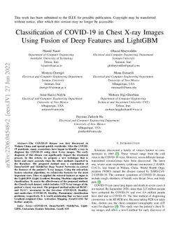 Classification of COVID-19 in Chest X-ray Images Using Fusion of Deep
  Features and LightGBM