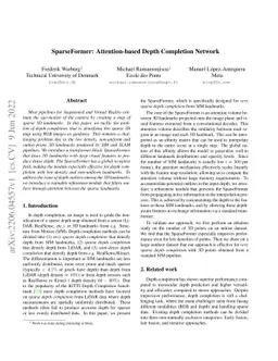SparseFormer: Attention-based Depth Completion Network
