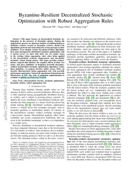 Byzantine-Resilient Decentralized Stochastic Optimization with Robust
  Aggregation Rules