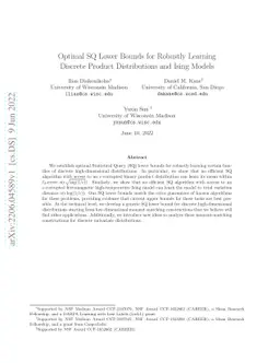 Optimal SQ Lower Bounds for Robustly Learning Discrete Product
  Distributions and Ising Models