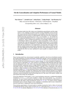 On the Generalization and Adaption Performance of Causal Models