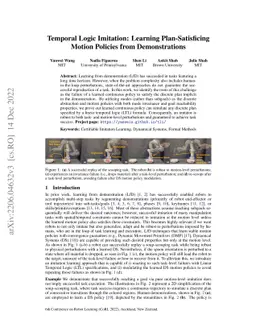 Temporal Logic Imitation: Learning Plan-Satisficing Motion Policies from
  Demonstrations