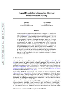 Regret Bounds for Information-Directed Reinforcement Learning