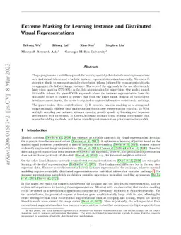 Extreme Masking for Learning Instance and Distributed Visual
  Representations