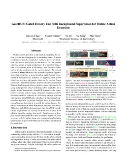 GateHUB: Gated History Unit with Background Suppression for Online
  Action Detection