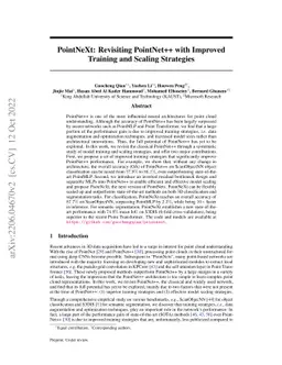 PointNeXt: Revisiting PointNet++ with Improved Training and Scaling
  Strategies