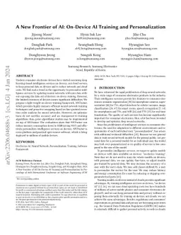 A New Frontier of AI: On-Device AI Training and Personalization