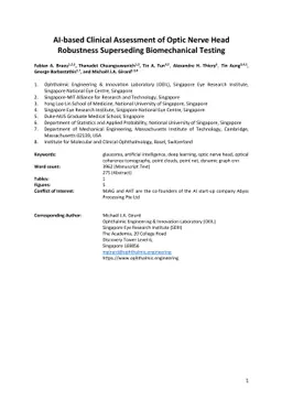 AI-based Clinical Assessment of Optic Nerve Head Robustness Superseding
  Biomechanical Testing