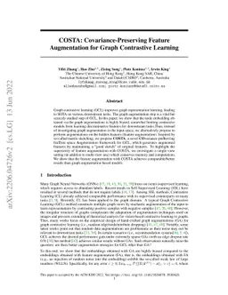 COSTA: Covariance-Preserving Feature Augmentation for Graph Contrastive
  Learning