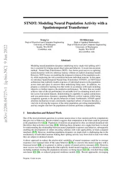 STNDT: Modeling Neural Population Activity with a Spatiotemporal
  Transformer