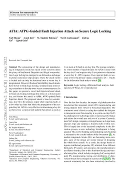 AFIA: ATPG-Guided Fault Injection Attack on Secure Logic Locking