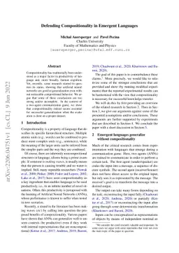 Defending Compositionality in Emergent Languages