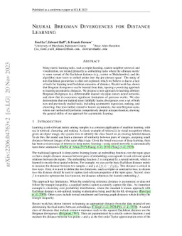 Neural Bregman Divergences for Distance Learning
