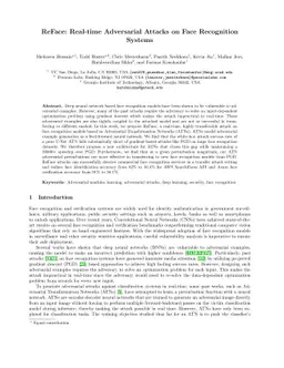 ReFace: Real-time Adversarial Attacks on Face Recognition Systems