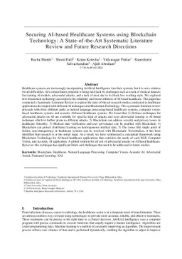 Securing AI-based Healthcare Systems using Blockchain Technology: A
  State-of-the-Art Systematic Literature Review and Future Research Directions