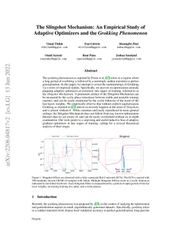 The Slingshot Mechanism: An Empirical Study of Adaptive Optimizers and
  the Grokking Phenomenon