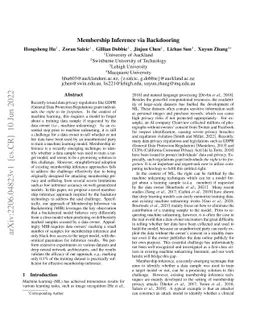 Membership Inference via Backdooring