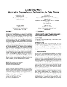 Ask to Know More: Generating Counterfactual Explanations for Fake Claims