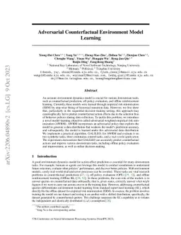 Adversarial Counterfactual Environment Model Learning