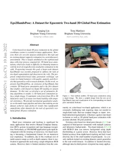 Ego2HandsPose: A Dataset for Egocentric Two-hand 3D Global Pose
  Estimation