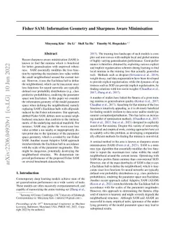 Fisher SAM: Information Geometry and Sharpness Aware Minimisation