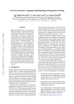 Sort by Structure: Language Model Ranking as Dependency Probing